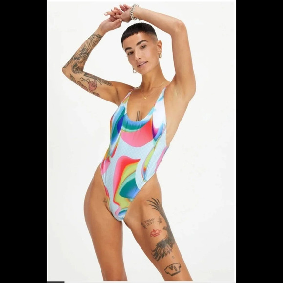 Fabletics Pride Low Back One-Piece Swimsuit - Picture 1 of 8